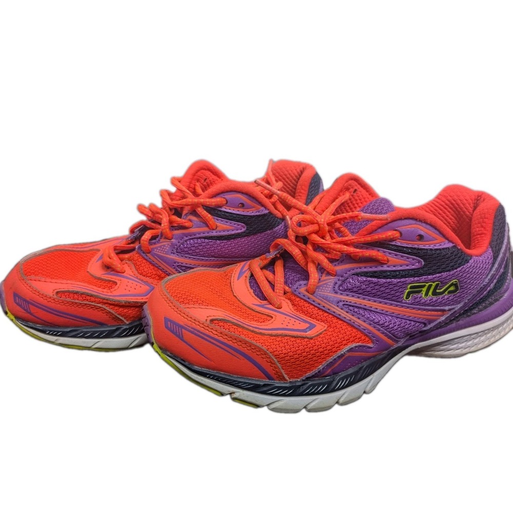Fila Womens Electro Volt 2 Size 8 Sneakers Purple Orange Low Top Athletic Bright